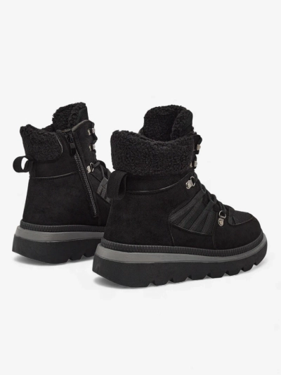 Damenstiefeletten Aurora Schwarz Leder Elegant für den Herbst