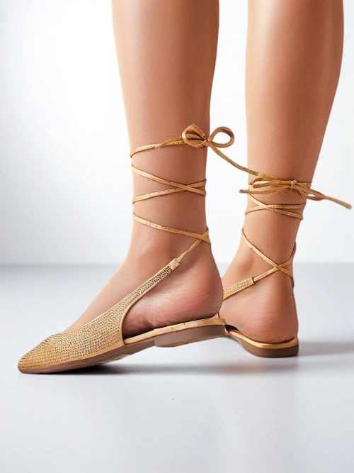 Royalfashion Жіночі балетні туфлі з rhinestones без каблука Daggas