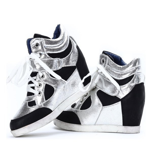 Czarno-białe,zimowe sneakersy - Obuwie