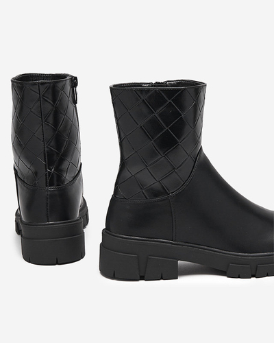 Schwarzer Damenstiefel mit Steppung Redis - Footwear