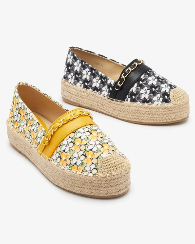 Schwarze Espadrilles mit Blumenmuster Azzaxi- Footwear