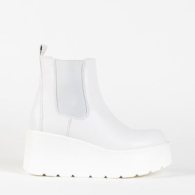 Weiße Plateau-Stiefel mit Elastikeinsatz Xsai- Footwear