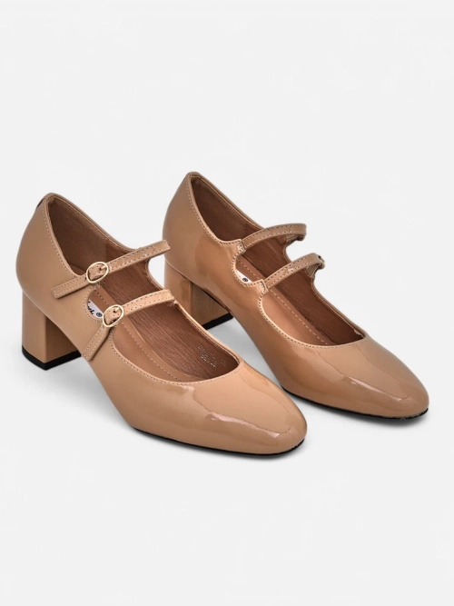 Royalfashion Патентовані жіночі туфлі на підборах зі стрічками Ovigs