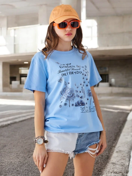 Royalfashion Жіноча бавовняна блуза з написом