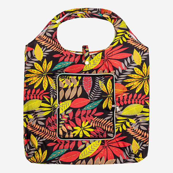 Помаранчева сумка шопер з принтом