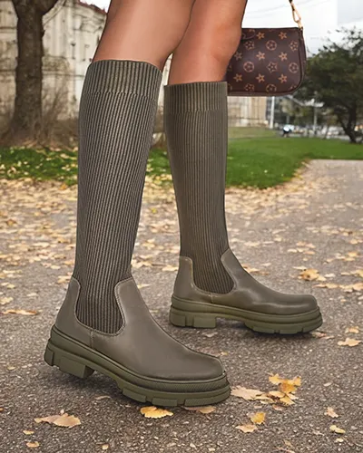 Royalfashion Damen Slip-On Stiefel Bireno