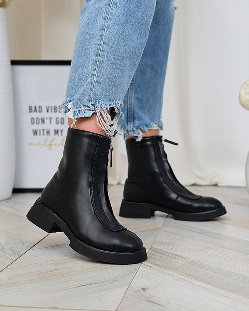 Жіночі черевики Royalfashion на плоскому каблуці чорного кольору Etiuse