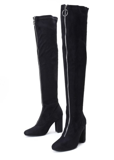 Schwarze Stiefel mit Frontreißverschluss Layla - Footwear