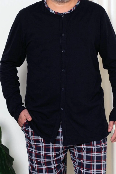Royalfashion Herren Baumwollplaid Pyjamas ANSI SIZE