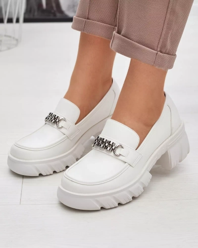 Weiße Damenschuhe auf massiver Erikela-Sohle - Schuhe