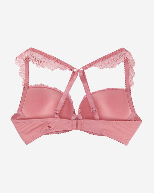 Бюстгальтер жіночий з мереживом темно-рожевого кольору - Білизна