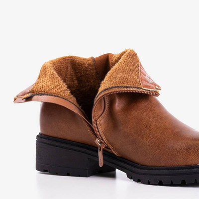Braune Damenstiefel mit Waterloo-Perlen - Schuhe