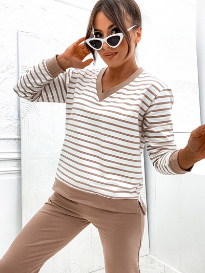 Royalfashion Damen-Set aus gestreifter Baumwolle