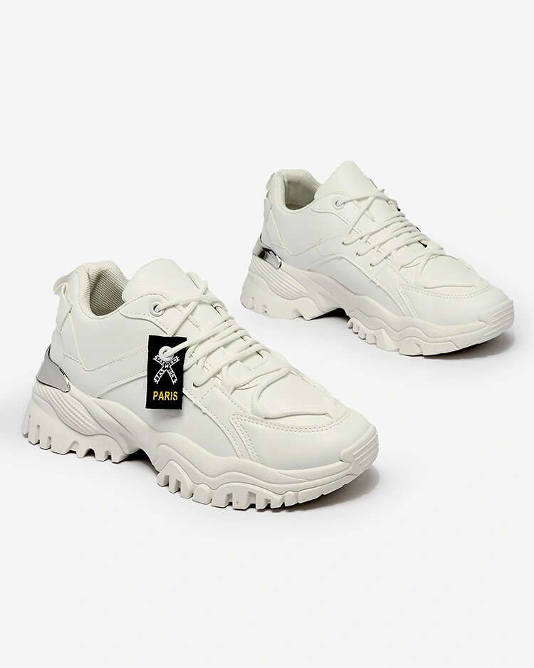 Royalfashion Weiße Damen Sportschuhe auf fester Sohle Lejlika