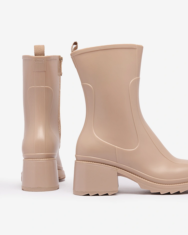 Royalfashion Beige matte Damen Gummistiefel a'la Stiefel Tentiris
