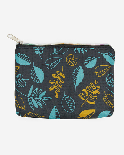 Faltbare Einkaufstasche mit Sachet und mintgelbem Blumenmuster - Accessoires