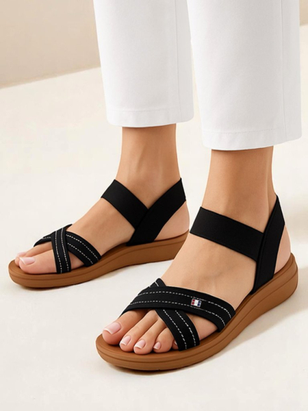 Royalfashion Damensandalen mit elastischem Zerefis
