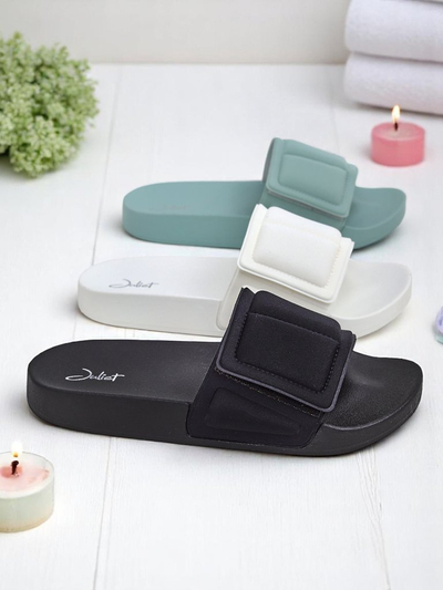 Royalfashion Damen Pantoletten mit flacher FlexiWalk Sohle