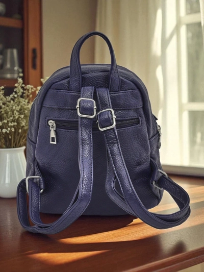 Damenrucksack Callista von Królewska Moda, Öko-Leder, marineblau