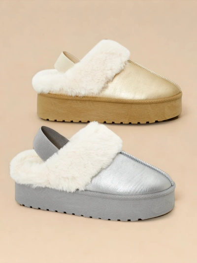 Royalfashion Kurze Stiefeletten ohne Absatz im Schneeschuh-Stil für Frauen Ebiz