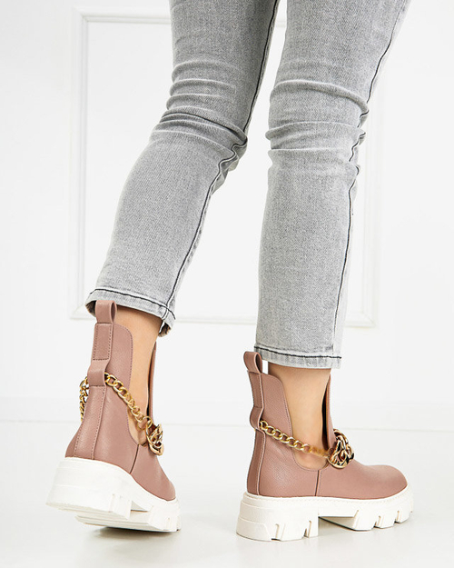 Рожеві жіночі черевики з ланцюжком Tenkay - Взуття