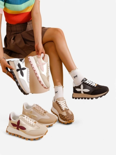 Royalfashion Damen sportliche Sneakers auf einer dickeren Sohle Aloqa