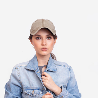 Khakifarbene Jeansmütze für Damen - Accessoires