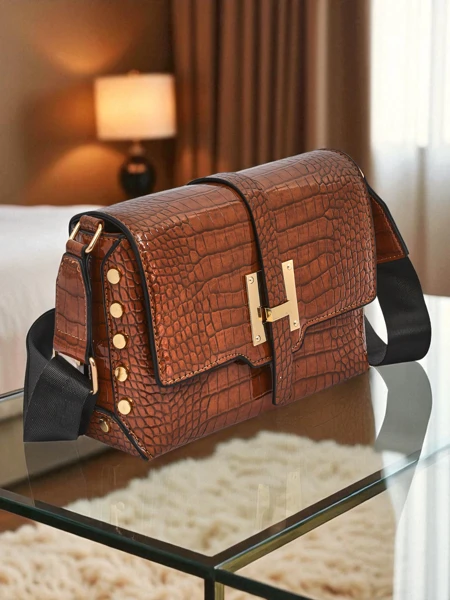 Royalfashion Lackierte kleine Damenhandtasche aus Kunstleder Velia Crest