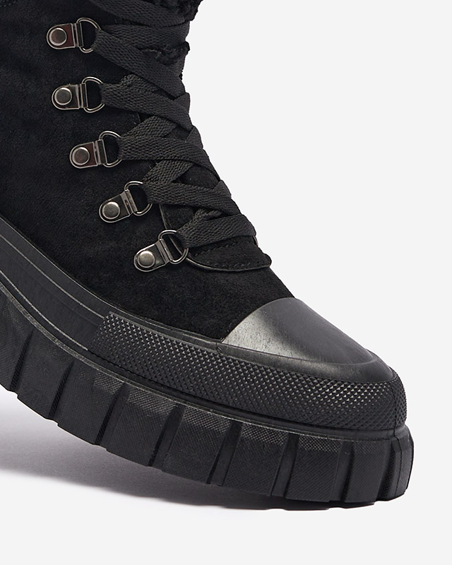 Diana Damen Stiefeletten Schwarz Leder Bequem für den Winter