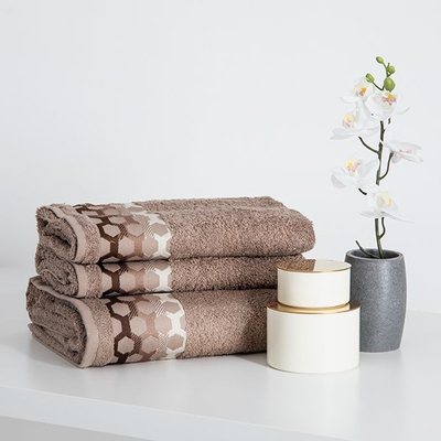 Braune Handtücher mit Mustern 3 Stück - Handtücher