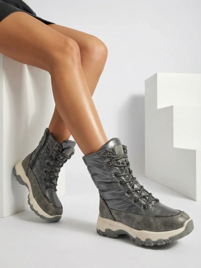 Damenstiefeletten Aurora Silber Ökologisch Lässig für den Winter