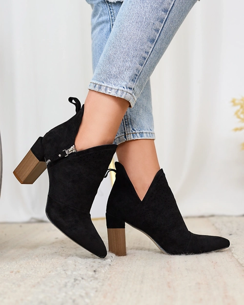 Royalfashion Чорні жіночі ботильйони на високій шпильці Swerros