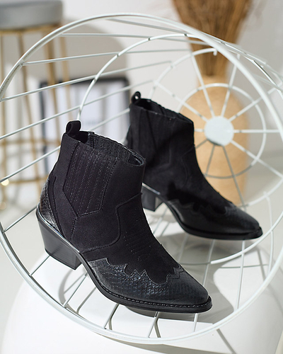 Schwarze Cowboystiefel auf niedrigem Schaft Zirras- Footwear