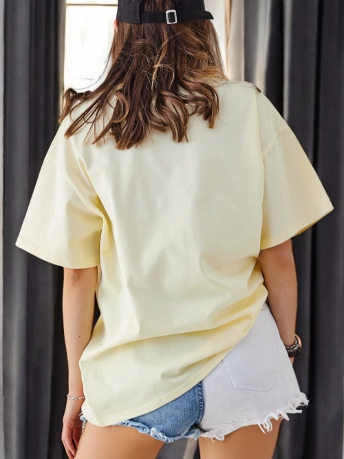 Royalfashion Жіноча бавовняна футболка з рожевою квіткою