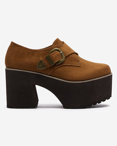 Braune Damen Halbschuhe mit hohem Absatz Kiacca- Footwear