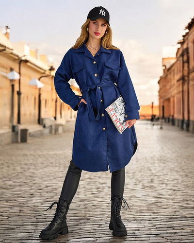 Пальто жіноче сорочкового типу Royalfashion