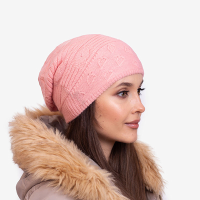 Warme doppellagige Damenmütze in Rosa - Accessoires