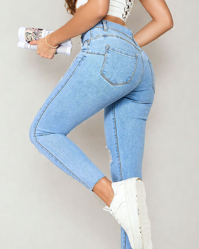 Royalfashion Damen Röhrenjeans mit Reibung