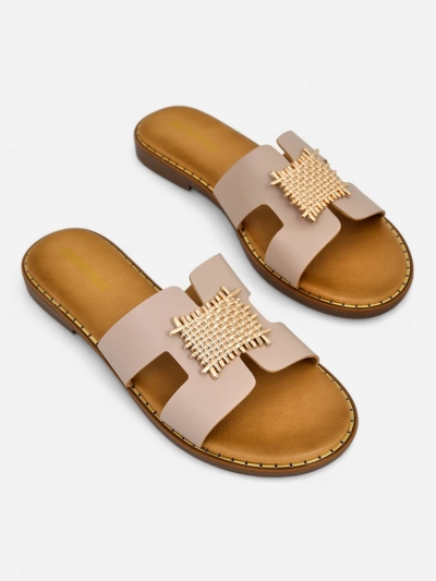 Royalfashion Damen dekorative Slides mit Ornament Crattes