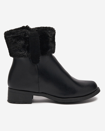 Schwarze Damenstiefel mit Pelz Sabola- Footwear