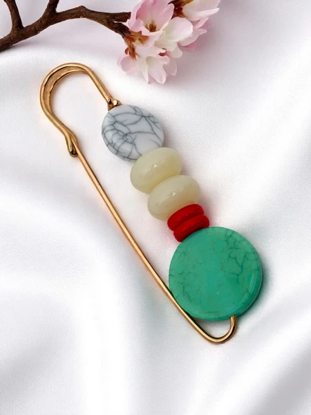 Dekorative Damenbrosche mit Edelsteinen Gem Bloom