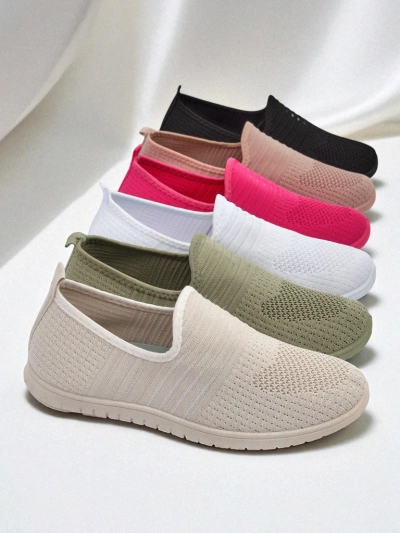 Damen Mokassins Callista Beige aus atmungsaktivem Stoff Frühling Sommer