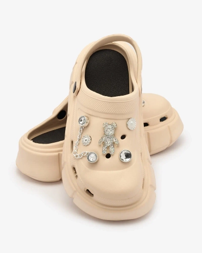 Royalfashion Beige Damen-Gummi-Flip-Flops Kooranza