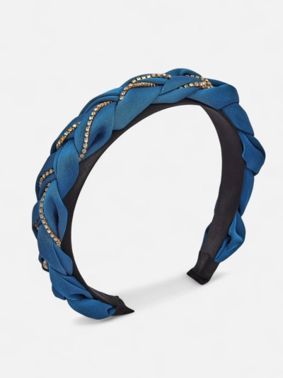 Royalfashion Haarband mit Zopfmuster, verziert mit Zirkonia