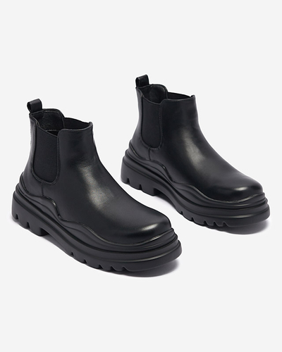 Schwarze Damen-Slipper mit dickerer Beja-Sohle - Schuhe