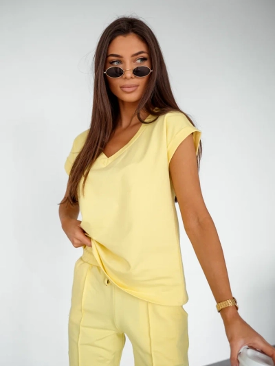 Royalfashion Damen Baumwoll-Casual-Set mit kurzen Ärmeln