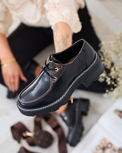 Royalfashion Schwarze Damen-Halbschuhe mit fester Sohle Dobbin