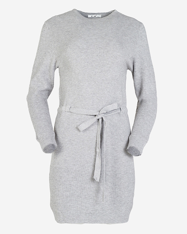 Graue Damen-Pullover-Tunika mit Stehkragen - Kleidung