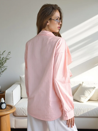 Royalfashion Baumwollhemd mit Rüschen und Knöpfen