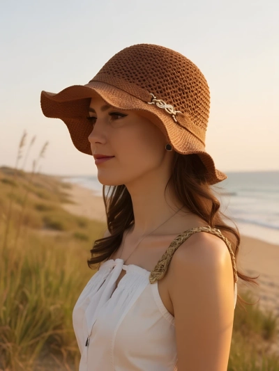 Royalfashion Damenhut mit wellenförmiger Krempe Wave Breeze